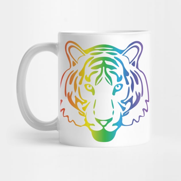 Rainbow tiger head by grafart